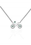 Bicycle Shape Emerald Gem Necklace