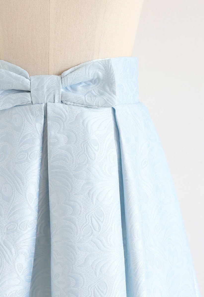 Sweet Your Heart Jacquard Skirt in Baby Blue