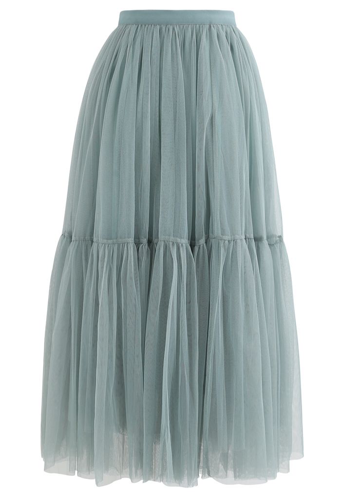 Can't Let Go Mesh Tulle Skirt in Turquoise