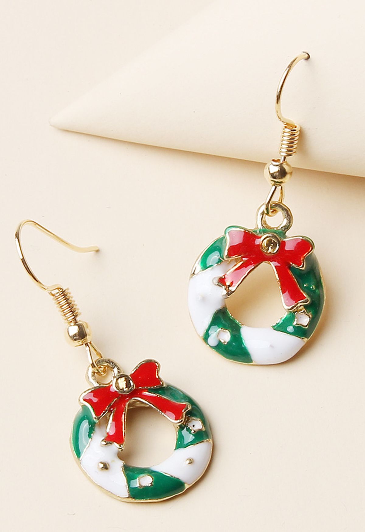 Christmas Vibe Bowknot Wreath Earrings