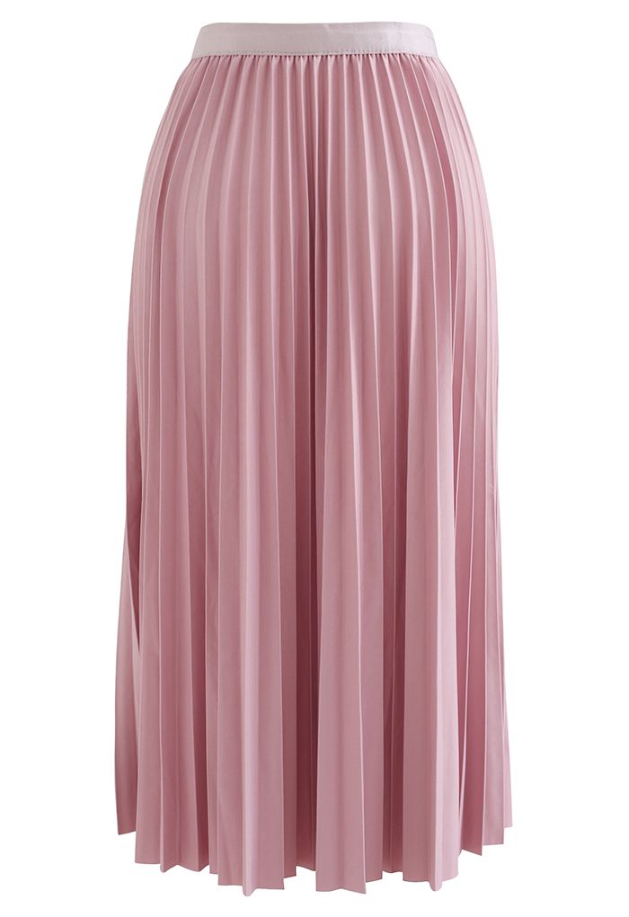 Simplicity Pleated Midi Skirt in Pink