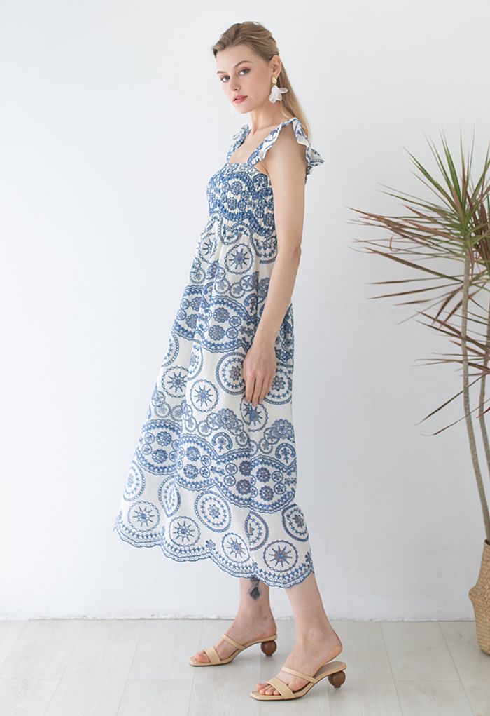 Dreamy Boho Embroidered Cutout Maxi Dress