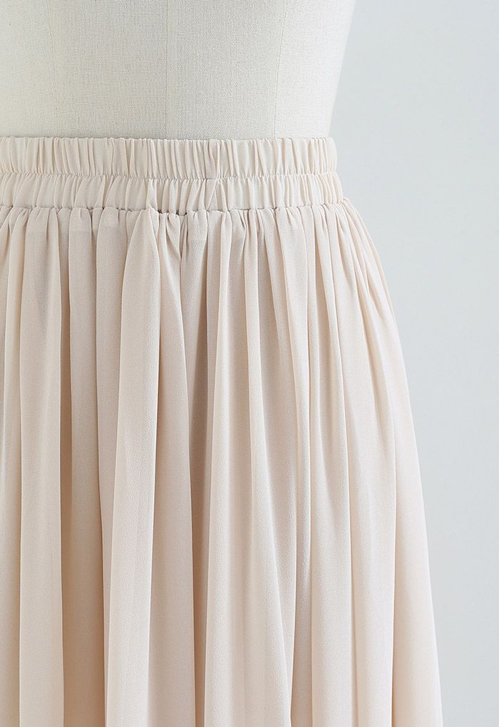 Nude Chiffon Maxi Skirt