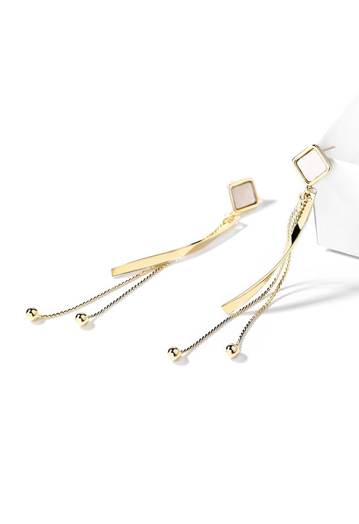 Multi Strings Golden Drop Earrings