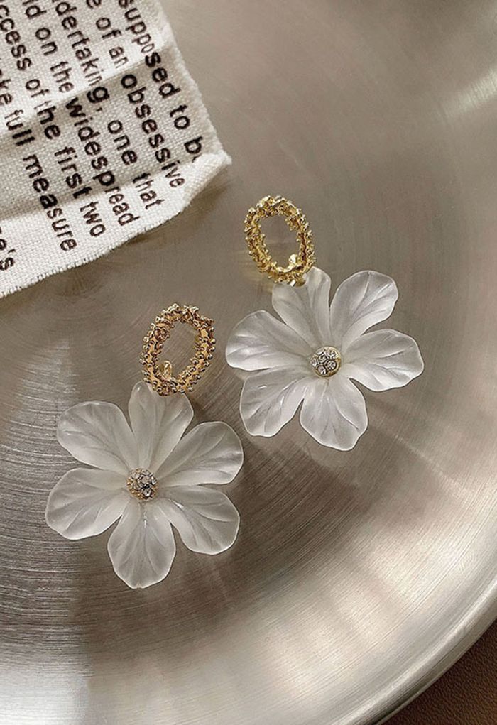 Translucent Acrylic Floral Earrings