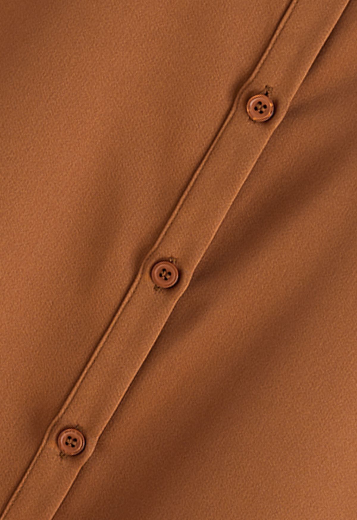 Satin Finish Button Up Shirt in Caramel