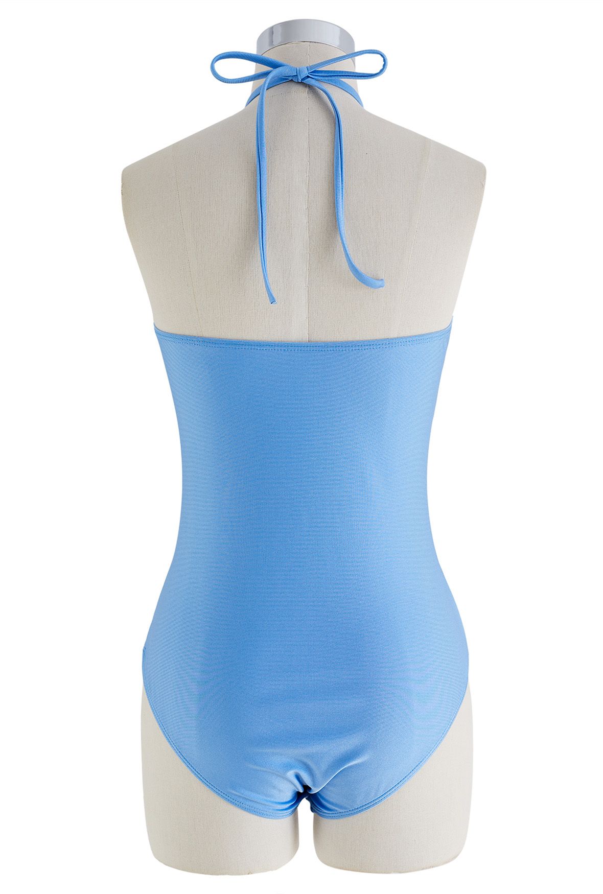 Cutout Crisscross Halter Neck Swimsuit in Blue