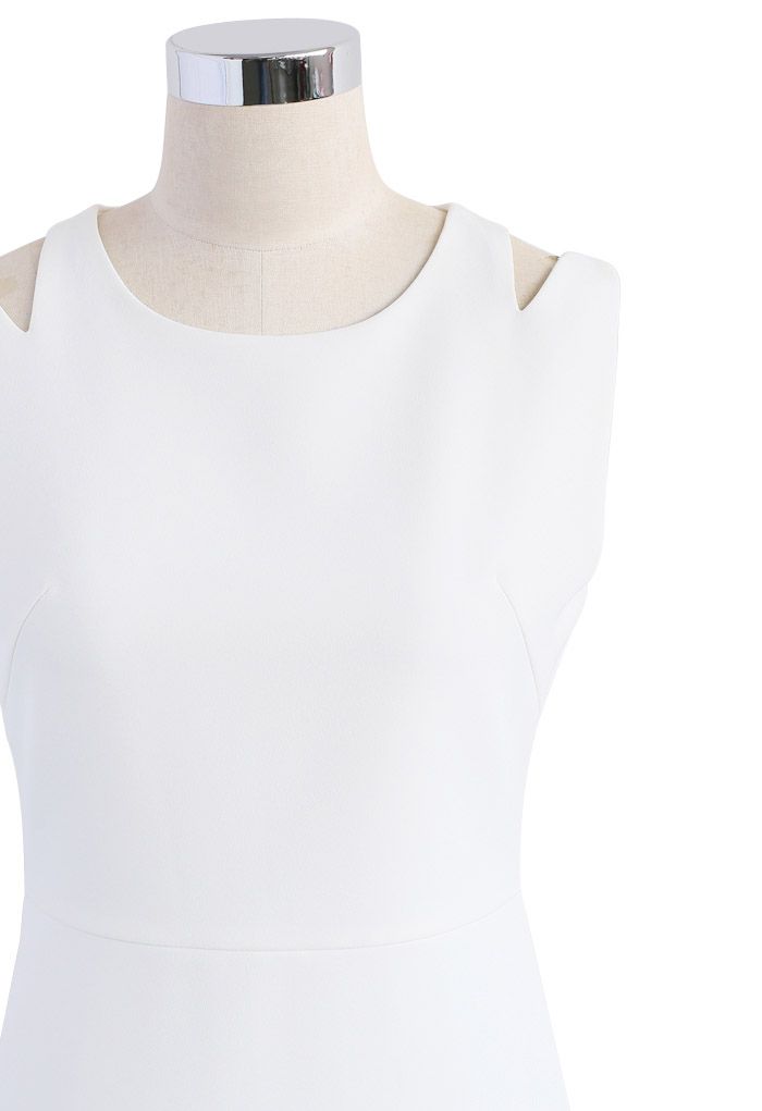 The Epitome of Grace Sleeveless Dress in White