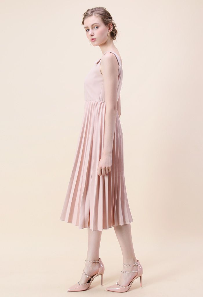 Felicity Comes Around Pleated Cami Dress in Pink 