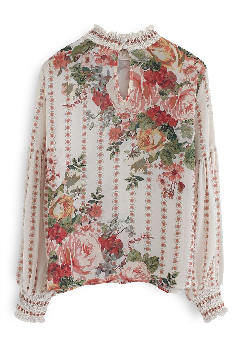 Fancy in Gardens Floral Chiffon Top