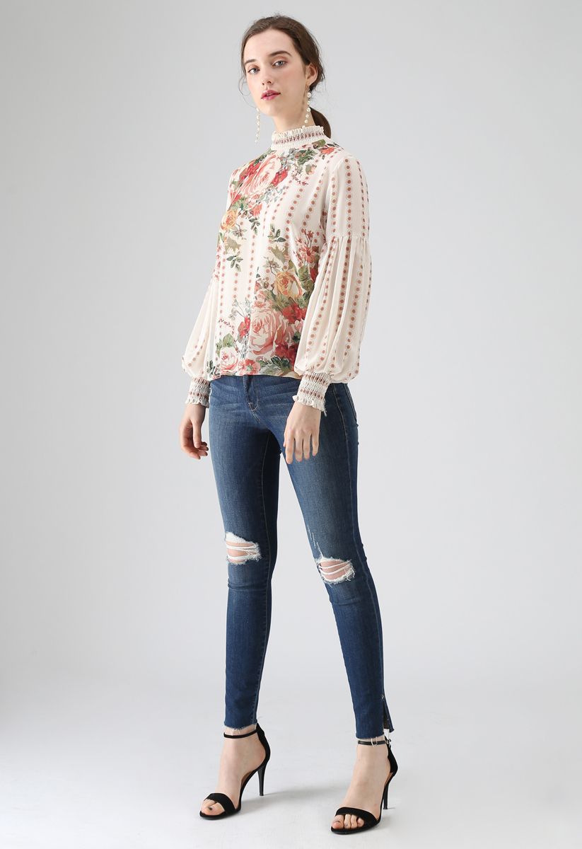 Fancy in Gardens Floral Chiffon Top