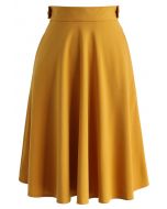 Basic Full A-line Skirt in Mustard